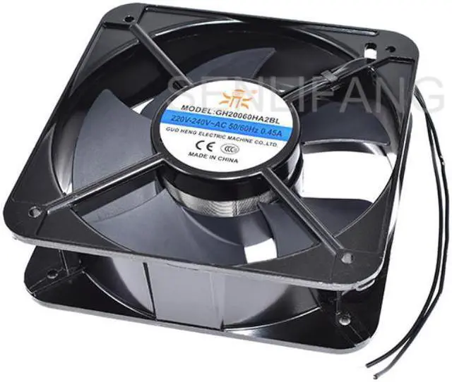 Main image of Ventilador de refrigeración cuadrado GH20060HA2BL, CA 220V-240V, 0.45A, 50/60HZ, dos líneas, 220x220x60mm