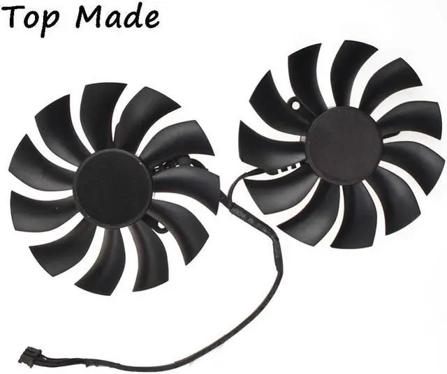 Alt view image 2 of 3 - 2pcs/set PLA09215B12HH  for EVGA GTX1050TI/1070/1080 4pin 0.55A Graphics fan