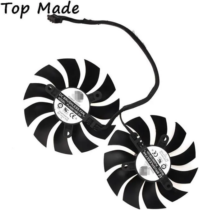 Main image of 2pcs/set PLA09215B12HH  for EVGA GTX1050TI/1070/1080 4pin 0.55A Graphics fan