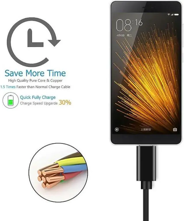 Alt view image 2 of 4 - Cable USB tipo C para móvil, cargador de teléfono móvil de carga rápida, Cable de datos tipo C para Huawei P40 Mate 30 Xiaomi Redmi, Cargador USB C de 2A 1m