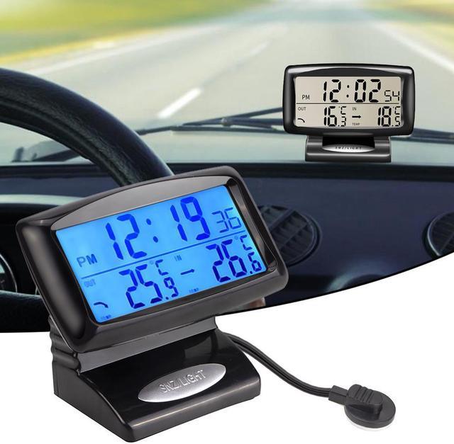 Reloj electrónico de Temperatura Dual interno y externo para coche,  accesorios para coche, termómetro, estilismo para coche luminoso 