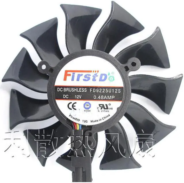 Main image of 85mm Firstd FD9225U12S DC 12 V 0.48A 4Pin Lufter Ersatz Fur Sapphire HD5830 HD6870 6790 Graphics Grafikkarte Fan
