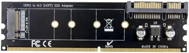 Main image of DDR2 Memory Slot M.2 SSD to SATA Expansion Board DDR2 to M.2 NGFF SSD Adapter for PC Laptop