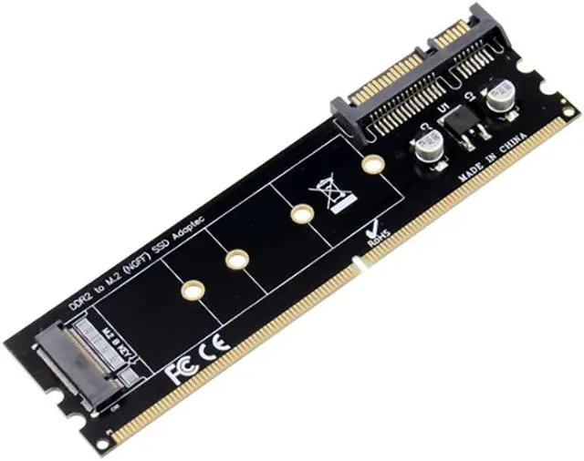 Alt view image 2 of 5 - DDR2 Memory Slot M.2 SSD to SATA Expansion Board DDR2 to M.2 NGFF SSD Adapter for PC Laptop