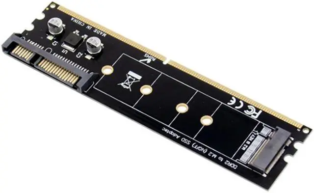 Alt view image 3 of 5 - DDR2 Memory Slot M.2 SSD to SATA Expansion Board DDR2 to M.2 NGFF SSD Adapter for PC Laptop