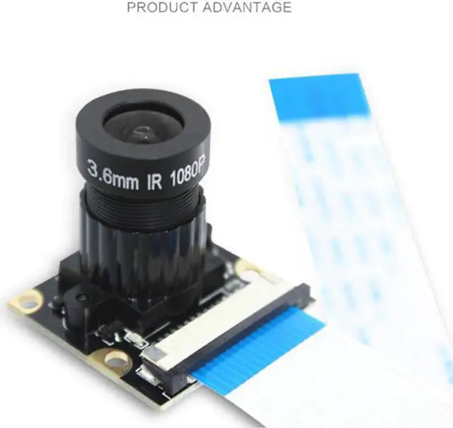 Alt view image 3 of 5 - Camera Module 1080P 5 Million Pixels 1.8 Aperture 75° Wide Angle OV5647 Chip for Raspberry Pi 2/4/3B+