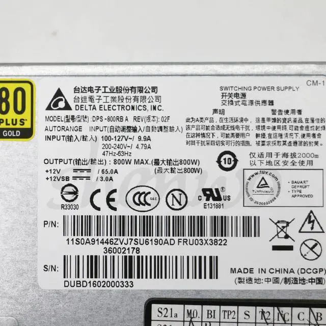 Alt view image 3 of 3 - Server Switching Power Supply DPS-800RB 03X3822 800W RD630 RD640