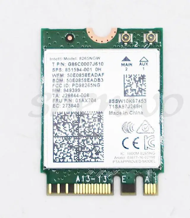 Alt view image 3 of 3 - WiFi Bluetooth4.2 Card 01AX704 Intel Dual Band Wireless-AC 8265 NGFF Wireless LAN adapters