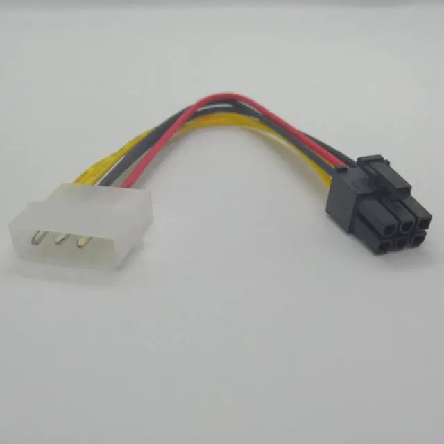 Main image of 18cm ide conector cable computer power supply extension cord IDE to 6 pin for PCI-E PCI graphics converter adapter video card