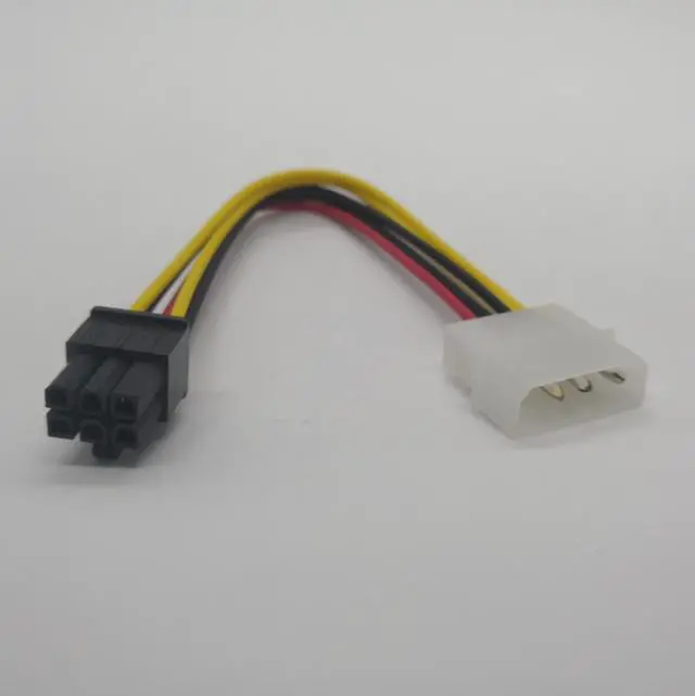 Alt view image 2 of 5 - 18cm ide conector cable computer power supply extension cord IDE to 6 pin for PCI-E PCI graphics converter adapter video card