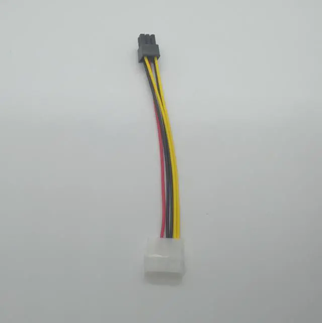 Alt view image 4 of 5 - 18cm ide conector cable computer power supply extension cord IDE to 6 pin for PCI-E PCI graphics converter adapter video card