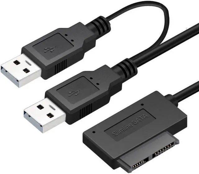 Main image of USB2.0 to 7+6 13PIN Slimline Slim SATA adapter cable computer Connection  for notebook Laptop CD/DVD ROM Drive Converter