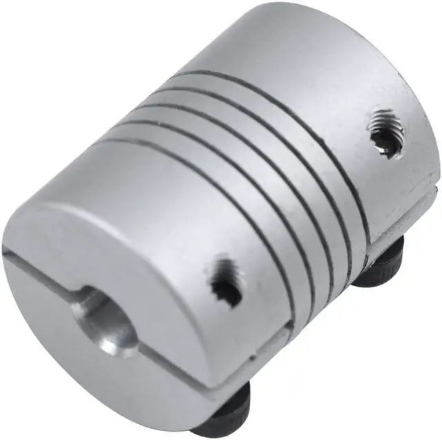 Alt view image 2 of 4 - 5x6.35mm CNC Motor Shaft Coupler 5mm to 6.35mm Flexible Coupling