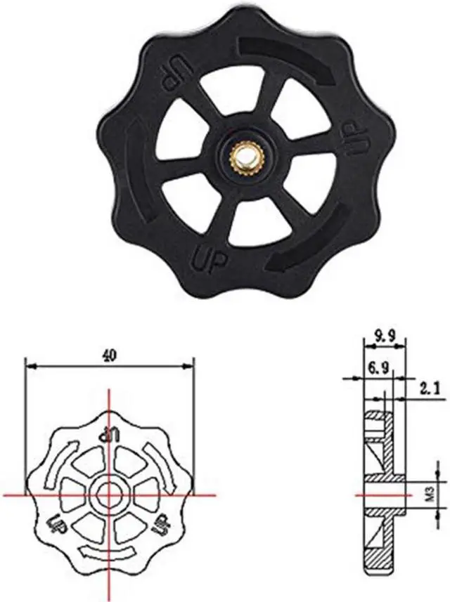 Alt view image 4 of 4 - 4 Pcs Upgraded Hand Twist Leveling Nut Diameter 40mm+ 4PCS Hot Bed Compression Mould Die Springs + 4PCS M3X35 Screws