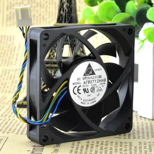 Alt view image 2 of 4 - Delta Afb0712hhb 0.45a AMD CPU Radiator 7015 4-Pin PWM Ball Fan