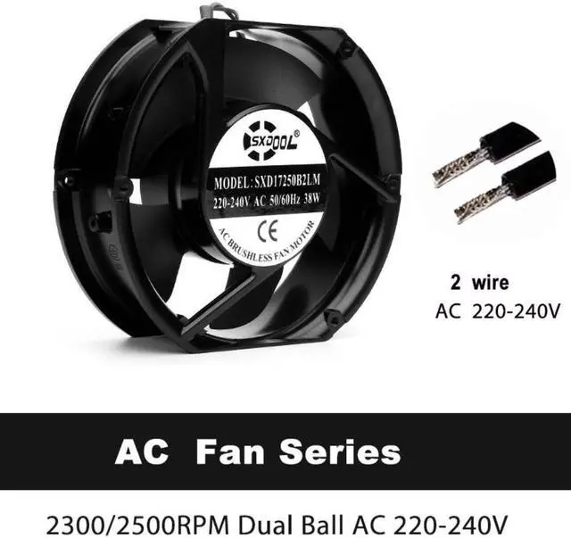 Alt view image 2 of 4 - 1pcs industrial cooling fan 17cm 170mm Fan AC 220V 240V Dual Ball 38W 17251 Industrial Case Cooling Fan Fans