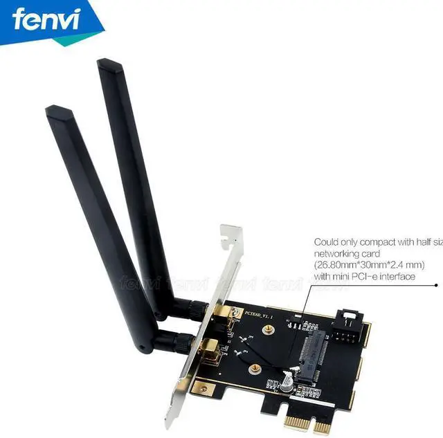 Alt view image 3 of 3 - Wireless Mini PCI-E Card to Desktop PCI-E Adapter Converter For Intel Broadcom Half size WiFi Network Card Intel 7260 6300 6200
