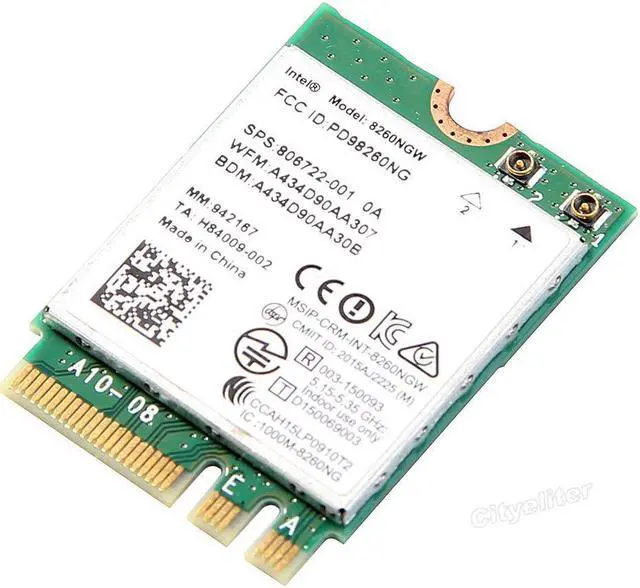 Alt view image 5 of 6 - Dual Band Wireless-AC 8260 NGFF 802.11ac intel 8260NGW Wifi Card 867Mbps 2.4G/5GHz 802.11a/b/g/n/ac Bluetooth 4.2 With Antenna