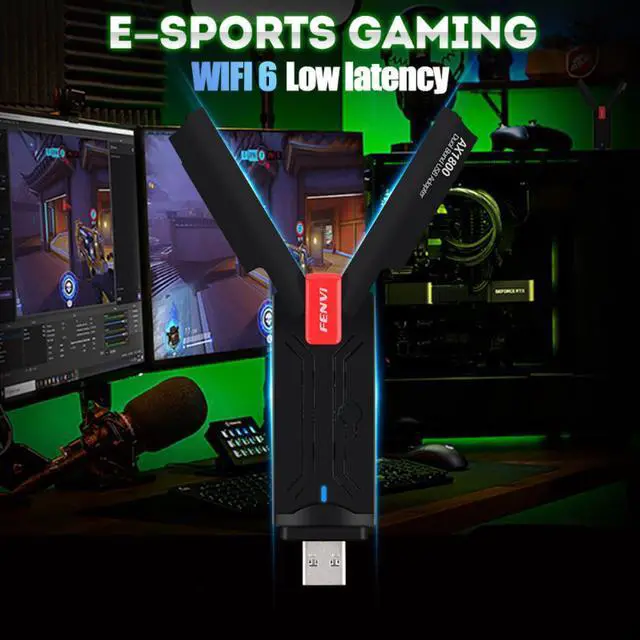 Alt view image 3 of 3 - Fenvi WiFi 6 USB Adapter Dual Band AX1800 2.4G/5GHz Wireless Wi-Fi Dongle Network Card USB 3.0 WiFi6 Adapter For Windows 7/10/11