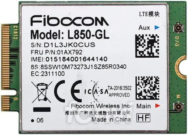 Fibocom L850-GL M.2 Card FRU 01AX792 4G LTE Wireless Module