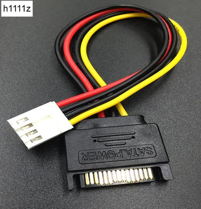 Alt view image 4 of 5 - Cable SATA 15Pin Male to 4Pin Female FDD Floppy Adapter Hard Drive Power Cables Cord 20cm D Port Small 4pin to SATA Power Cable
