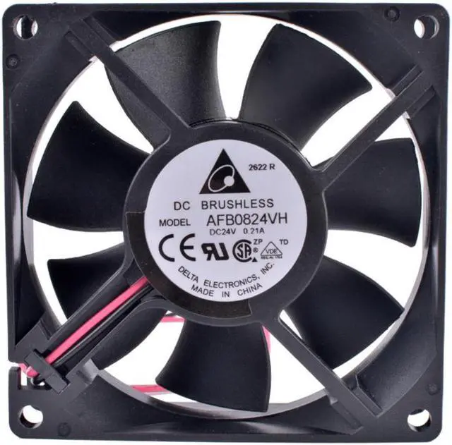 Alt view image 4 of 5 - AFB0824VH 8cm 8025 80mm fan 80x80x25mm 24V 0.21A Double ball bearing large air volume inverter cooling fan