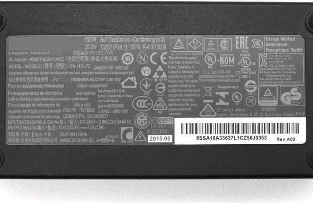 Alt view image 3 of 3 - Fit for 20V 7.5A for lenovo Y40 Y50-70 Y70 T440P S4040 A740 B4040 B5040 power supply charger 150W square tip 20V7.5A