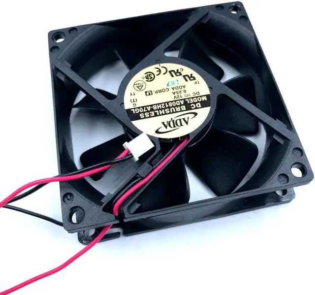 Alt view image 3 of 6 - AD0812HB-A70GL 8cm 8025 80mm fan 80x80x25mm 12V 0.25A 3000RPM 38CFM Double ball bearing cooling fan