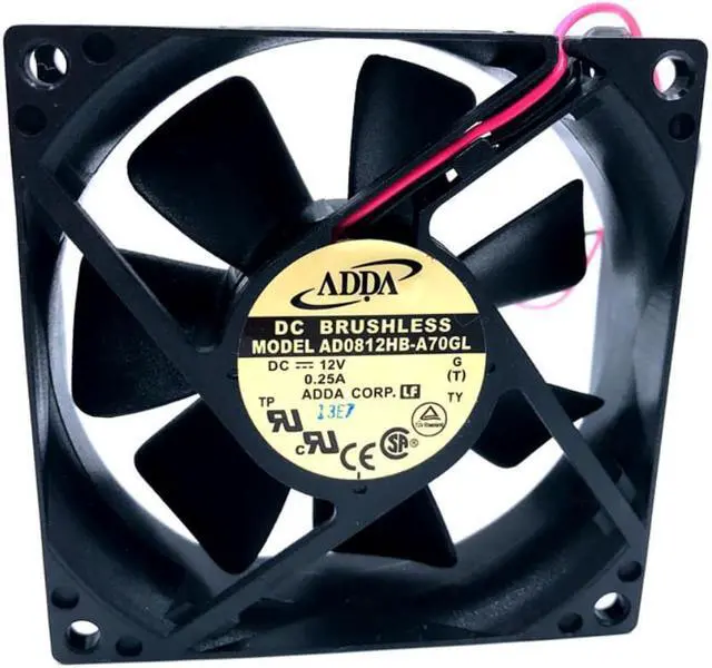 Alt view image 2 of 6 - AD0812HB-A70GL 8cm 8025 80mm fan 80x80x25mm 12V 0.25A 3000RPM 38CFM Double ball bearing cooling fan