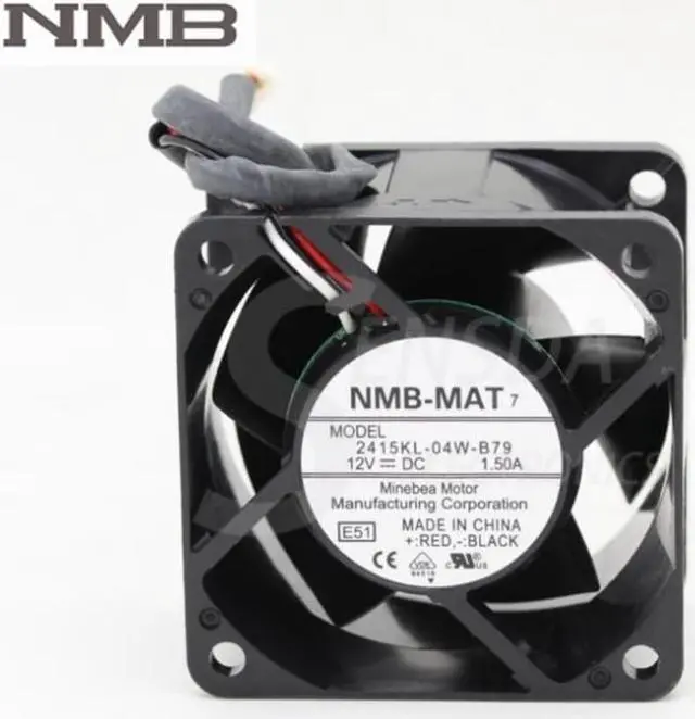 Alt view image 4 of 6 - For NMB 2415KL-04W-B79 6038 60mm 6cm DC 12V 1.50A 6CM three lines wind speed cooling fan