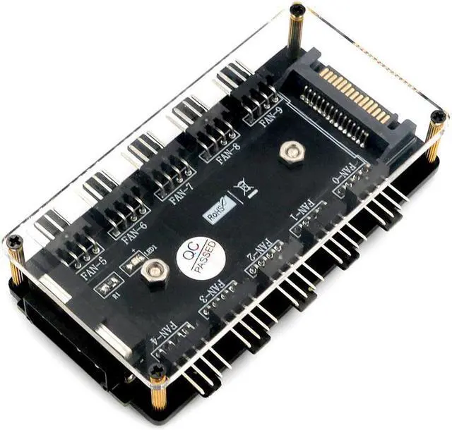 Alt view image 4 of 5 - Fan HUB Adapter 4Pin Molex or SATA 15Pin Power Connector CPU Cooler PC Chassis Case Cooling Fan Splitter 3 pin 4 pin Fan Adapter