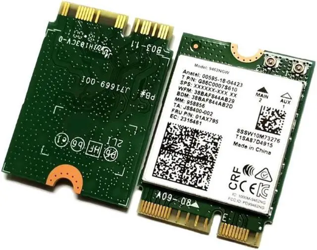 Alt view image 2 of 4 - Wireless-AC Dual Band Wifi Card Adapter for In-tel 9462NGW CNVI NGFF M.2 Key E with Bluetooth 5.0 Antennas for Win10 Systems