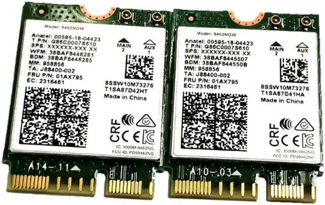 Alt view image 3 of 4 - Wireless-AC Dual Band Wifi Card Adapter for In-tel 9462NGW CNVI NGFF M.2 Key E with Bluetooth 5.0 Antennas for Win10 Systems
