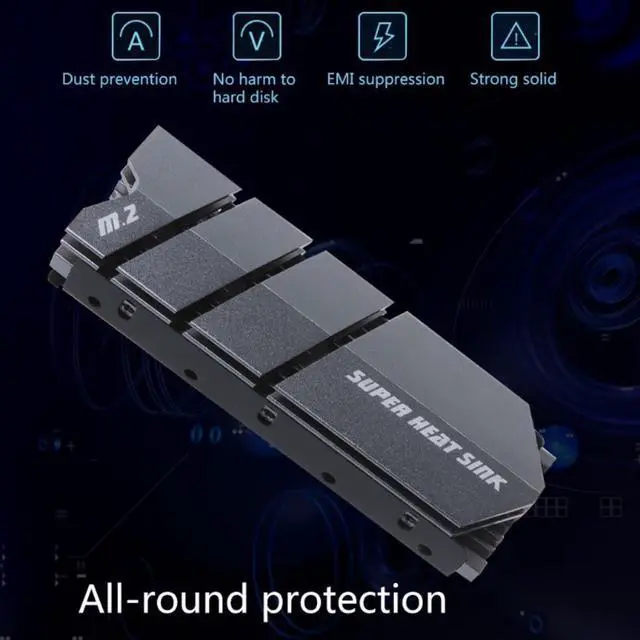 Alt view image 2 of 7 - 1Set M.2 SSD NVMe NGFF Heat Sink Aluminum Heatsink with Thermal Pad for M2 2280 SSD Hard Disk Desktop PC Cooler