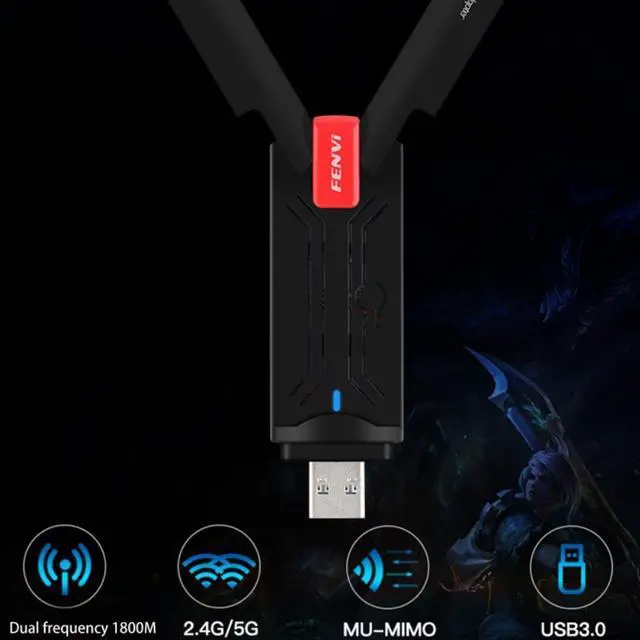 Alt view image 2 of 4 - WiFi 6 USB Adapter Dual Band AX1800 2.4G/5GHz Wireless Wi-Fi Dongle Lan Ethernet Network Card USB 3.0 WiFi6 For Windows