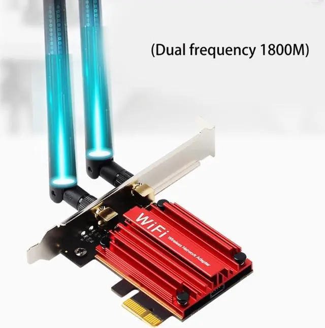 Alt view image 3 of 4 - AX1800S WIFI6 Desktop PCI-E Gigabit Wireless Network Card 1800Mbps Dual Band 2.4G 5G Receiver Bluetooth-compatible 5.2