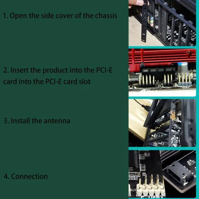 Alt view image 4 of 4 - AX1800S WIFI6 Desktop PCI-E Gigabit Wireless Network Card 1800Mbps Dual Band 2.4G 5G Receiver Bluetooth-compatible 5.2