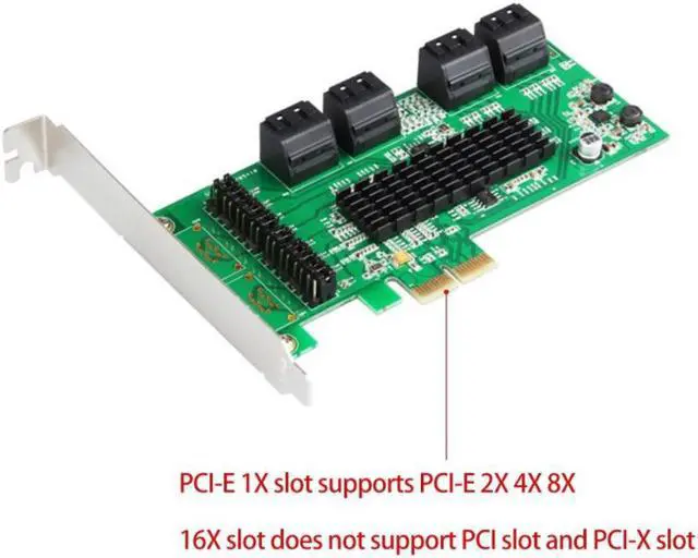 Alt view image 4 of 4 - 8 Port Sata 3 PCI Express Expansion Card PCI-E Sata Controller PCIe 1X to Sata III 6Gb Adapter Add On Cards For HDD SSD