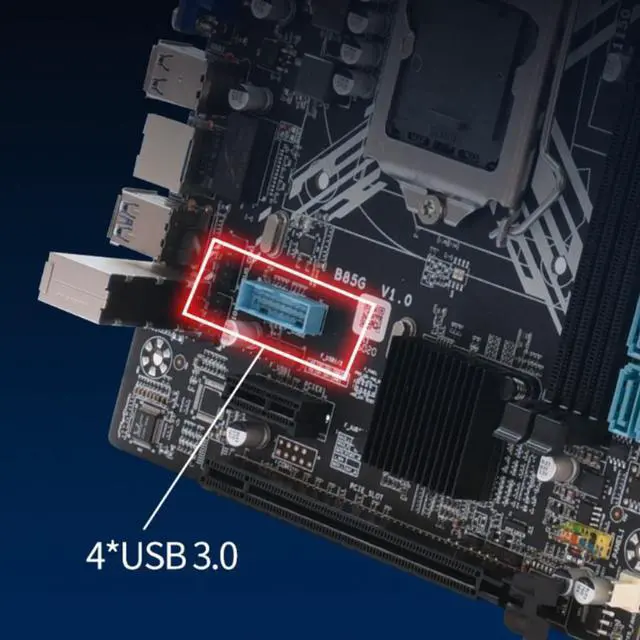 Alt view image 4 of 4 - B85 Mining Motherboard LGA 1150 CPU Socket PCI-E USB 3.0 M.2 SATA Interface DDR3 x 4 Memory Slot for Desktop Computer