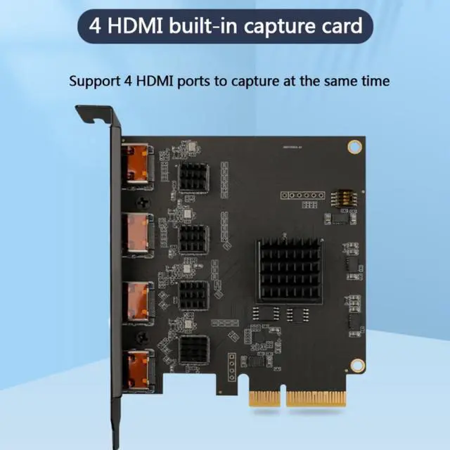 Alt view image 4 of 4 - D7YC 1080P HDMI-compatible Capture Card PCIE 4-Channel Video Capture Device Zero-lag Passthrough Ultra-Low Latency