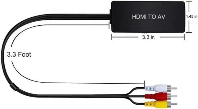 Alt view image 2 of 4 - HDMI-COMPatible to AV Converter Supports Pal/Ntsc Compatible Fire Stick, for Apple TV, DVD, Blu-Ray Player
