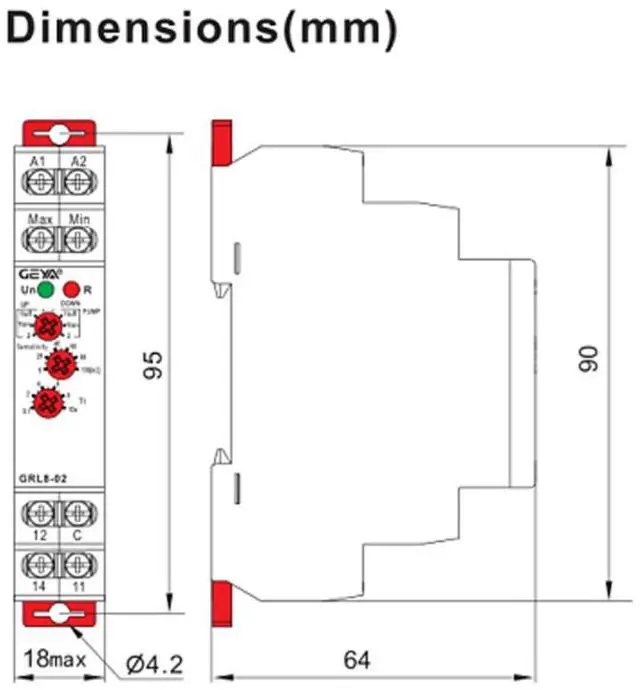 Alt view image 2 of 4 - GEYA GRL8-02 Liquid Control Relay Level Control Relay 10A ACDC24V-240V Wide Range Voltage Water Pump Relay