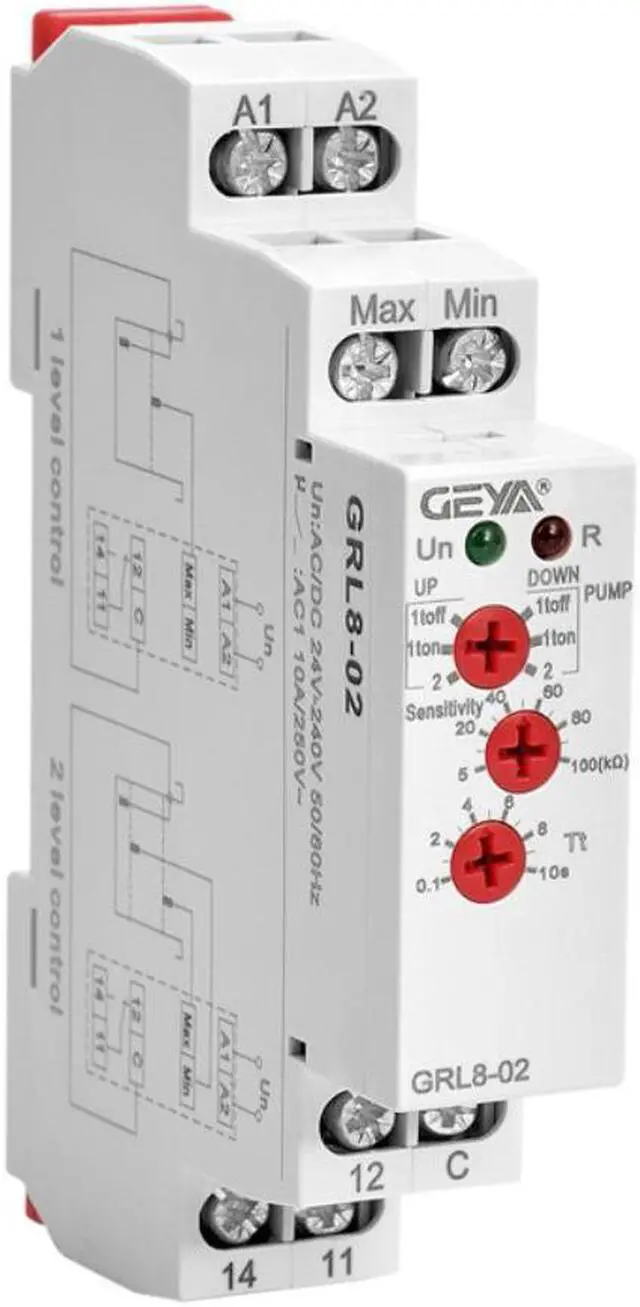 Main image of GEYA GRL8-02 Liquid Control Relay Level Control Relay 10A ACDC24V-240V Wide Range Voltage Water Pump Relay