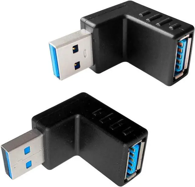 Alt view image 2 of 2 - USB 3.0 Male to Female 90 Degree Right Angle Extension Adapter, USB Upward and Downward Connector