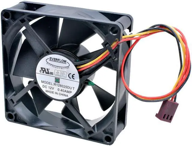 Alt view image 2 of 4 - R128025DU T 8cm 80mm fan 80x80x25mm DC12V 0.40A 3 lines Resistance temperature controlled cooling fan for chassis power supply