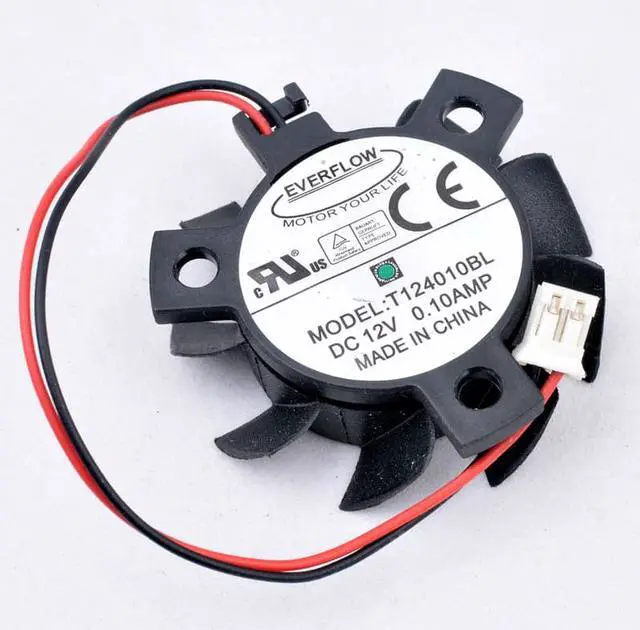 Alt view image 3 of 4 - T124010BL diameter 37mm hole pitch 26mm 12V 0.10A dual ball router heat sink cooling fan