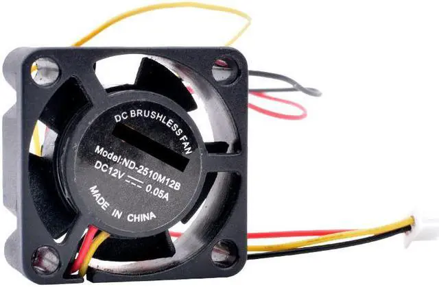 Alt view image 2 of 4 - ND-2510M12B 2.5cm 25mm 25x25x10mm DC12V 0.05A 3 lines double ball speed detection projector equipment miniature cooling fan