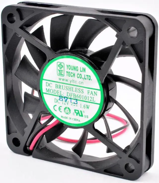 Alt view image 2 of 4 - DFB601012L 6cm 60mm fan 60x60x10mm DC12V 1.6W 2pin 2 ball bearings suitable for chassis power charger cooling fan
