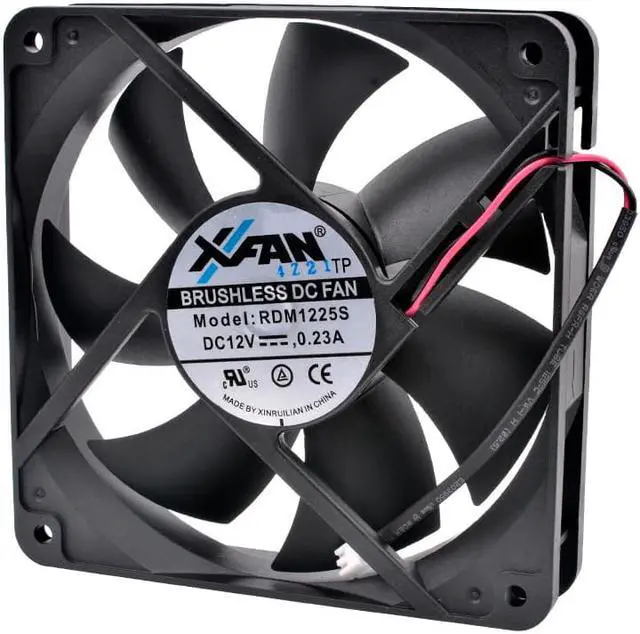 Alt view image 2 of 4 - RDM1225S 12cm 120mm fan 120x120x25mm 12025 DC12V 0.23A 2 wires 2pin inverted exhaust type cooling fan for chassis power supply
