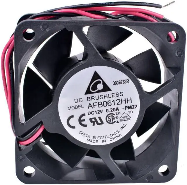 Alt view image 2 of 4 - AFB0612HH 6cm 60mm fan 6025 12V 0.20A Double ball bearing 2-wire power cooling fan